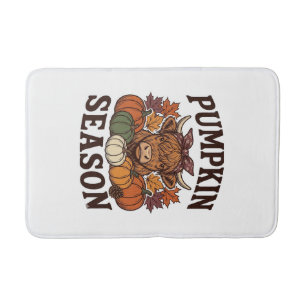 Pumpkin Season Highland Cow Vintage Fall Shirt_1 Bath Mat