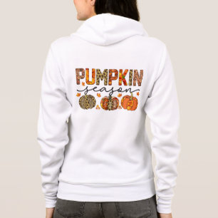 Pumpkin Season Leopard Cheetah Autumn Leaves Print Hoodie