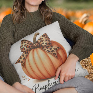 Pumpkin Season orange watercolor fall Cushion