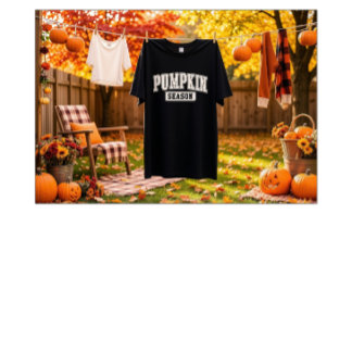 Pumpkin Season Simple Fall Varsity Style Black Tee