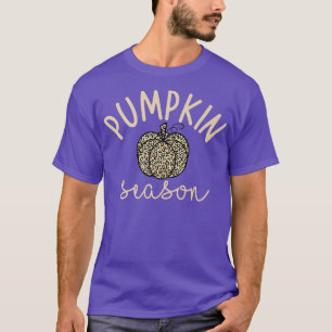 Pumpkin Season Vintage Leo Pattern Halloween Thank T-Shirt