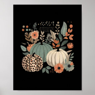 Pumpkin Season Wildflower Thanksgiving Autumn Fall Poster