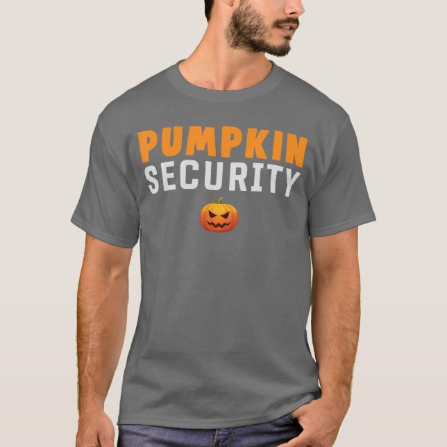 Pumpkin Security Kids Halloween Idea For Trick Or  T-Shirt (Front)