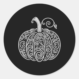 Pumpkin Shirt Women Cute Autumn Fall Thanksgiving  Classic Round Sticker