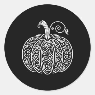 Pumpkin Shirt Women Cute Autumn Fall Thanksgiving Classic Round Sticker