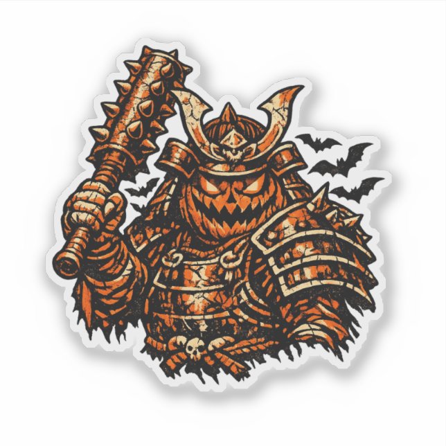 Pumpkin Shogun — Halloween Samurai Warrior Vintage (Front)