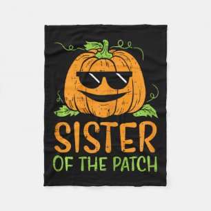 Pumpkin Sister Of The Patch Halloween Family Sis G Fleece Blanket