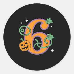 Pumpkin Six Seven 67 Matching 6 Halloween Couple  Classic Round Sticker