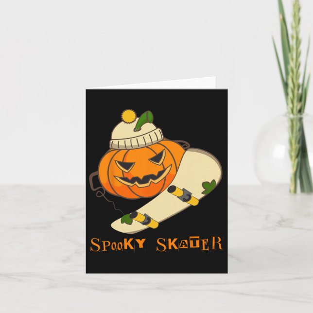 Pumpkin Skateboard Halloween Costume Fun Skateboar Card (Front)