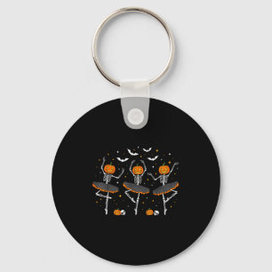 Pumpkin Skeleton Ballerinas Ballet Dance Girls Hal Key Ring