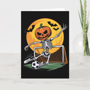 Pumpkin Skeleton Goalie Soccer Halloween Spooky Sp Card
