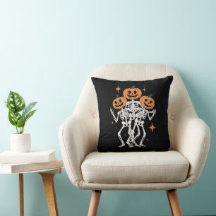 Pumpkin Skeleton Halloween Pumpkin Spooky Season  Cushion