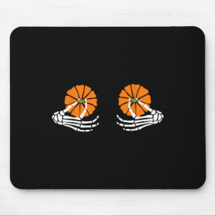 Pumpkin Skeleton Hand Halloween Mouse Pad