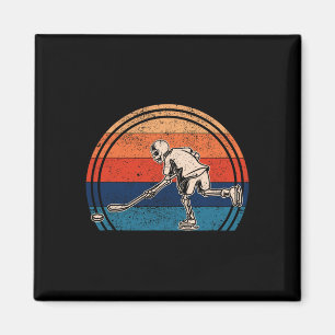 Pumpkin Skeleton Ice Hockey Halloween Winter Sport Magnet