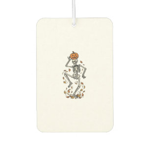 Pumpkin Skeleton Shirt Vintage Dancing Bones Art Car Air Freshener