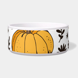 Pumpkin sketches: hand-drawn seamless pattern.