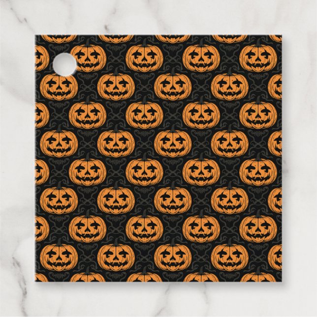 Pumpkin Skull  Favour Tags (Front)