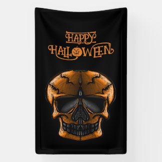 Pumpkin Skull Halloween Party Banner