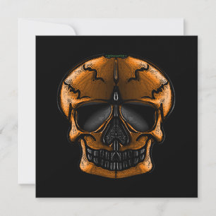 Pumpkin Skull Halloween Party Flat Card
