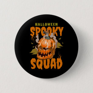 Pumpkin Skull Halloween Spooky Squad Graphic Men 6 Cm Round Badge
