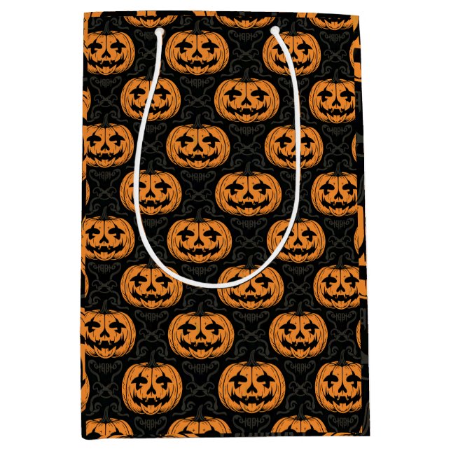 Pumpkin Skull  Medium Gift Bag (Front)