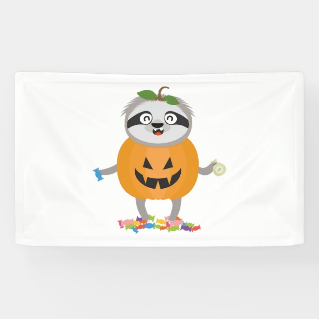 Pumpkin Sloth Halloween Costume Gift Banner (Horizontal)