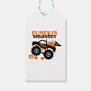 Pumpkin Smasher Boys Halloween Monster Truck Gift Tags