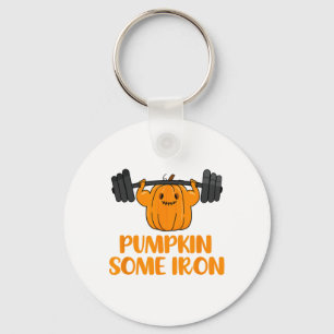 Pumpkin Some Iron Fun Halloween Gym Workout Liftin Key Ring