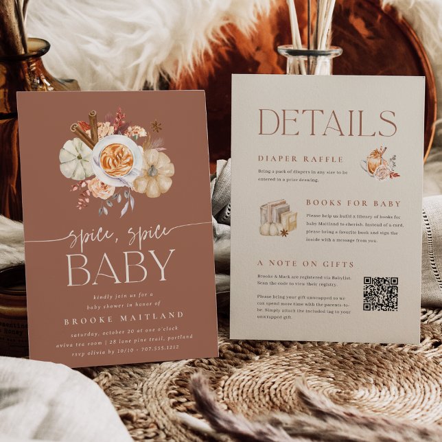 Pumpkin Spice All in One Baby Shower Invitation (Creator Uploaded)