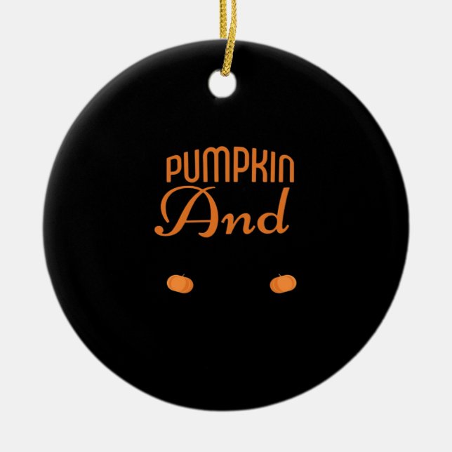 Pumpkin Spice And Everything Fine Slogan Ceramic Tree Decoration (Front)