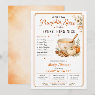Pumpkin Spice and Everything Nice Baby Shower Invitation