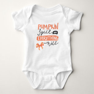 Pumpkin Spice and Everything Nice Cute Fall Bow Baby Bodysuit