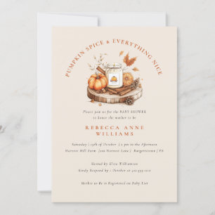 Pumpkin Spice and Everything Nice Fall Baby Shower Invitation