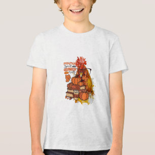 Pumpkin Spice and Everything Nice Fall Chicken Vib Tri-Blend Shirt