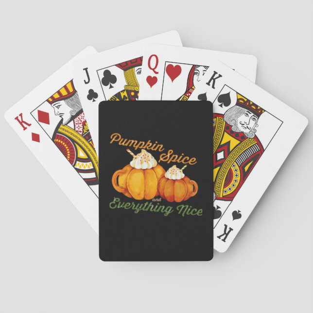 Pumpkin Spice And Everything Nice Fall Design Playing Cards (Back)