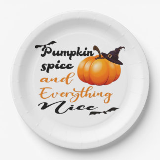Pumpkin Spice And Everything Nice Fall Halloween G Paper Plate
