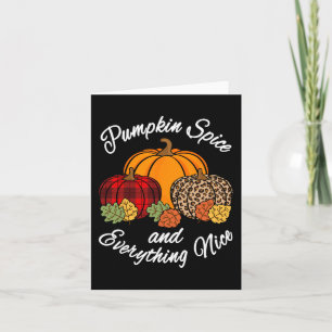 Pumpkin Spice And Everything Nice Fall Plaid Leopa Card