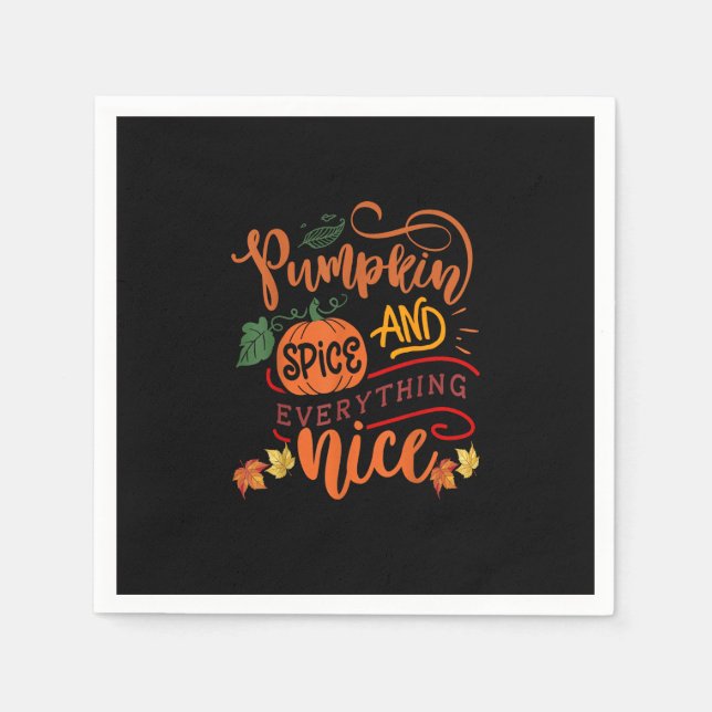Pumpkin Spice And Everything Nice Fall Season Vint Napkin (Front)