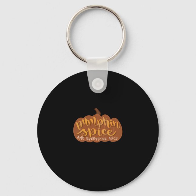 Pumpkin Spice And Everything Nice Fall Vibe Illust Key Ring (Front)