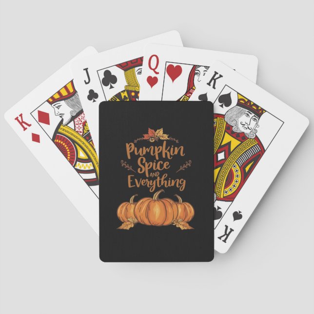 Pumpkin Spice And Everything Nice Halloween Playing Cards (Back)