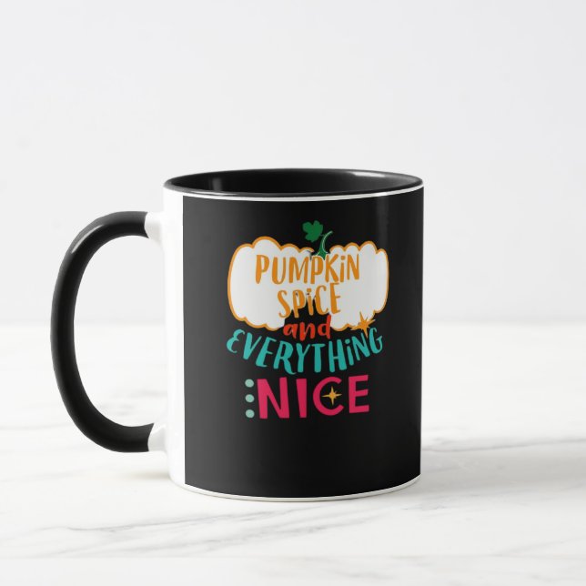 Pumpkin Spice And Everything Nice Love Autumn Fami Mug (Left)
