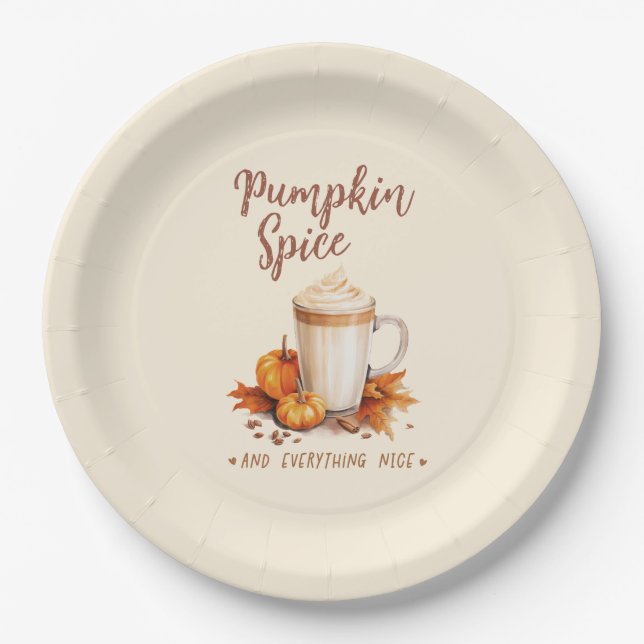 Pumpkin Spice and Everything Nice Paper Plate (Front)