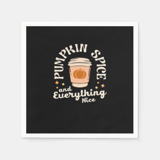 Pumpkin Spice And Everything Nice Retro Fall Coffe Napkin