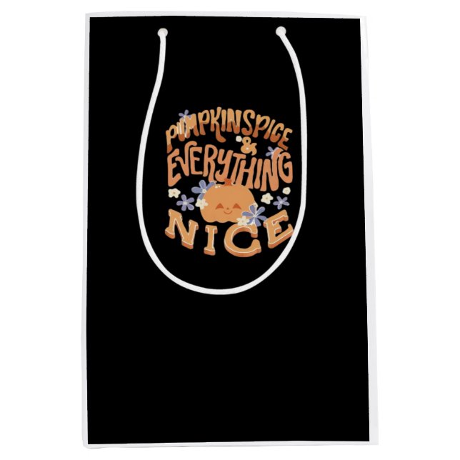 Pumpkin Spice And Everything Nice Slogan Basic Medium Gift Bag (Front)