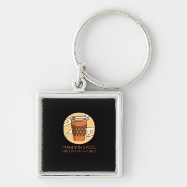 Pumpkin Spice And Everything Nice Sloth Design Key Ring (Front)