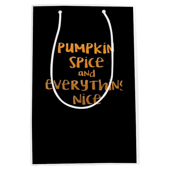 Pumpkin Spice And Everything Nice Sloth Design Medium Gift Bag (Front)