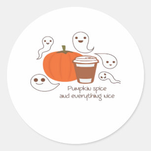 Pumpkin Spice And Everything Nice Sloth Halloween Classic Round Sticker