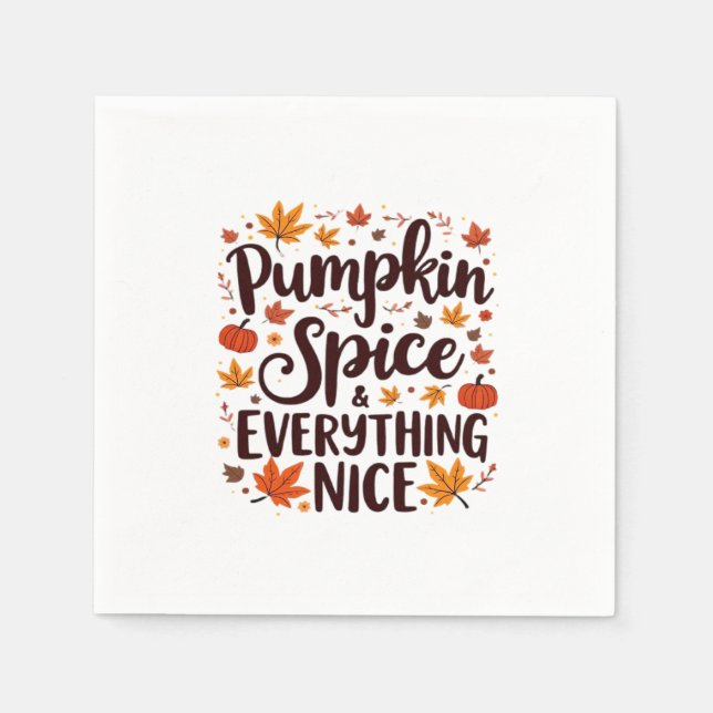 Pumpkin Spice And Everything Nice Sloth Halloween Napkin (Front)