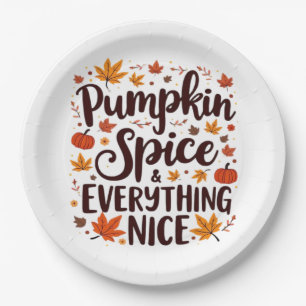 Pumpkin Spice And Everything Nice Sloth Halloween Paper Plate