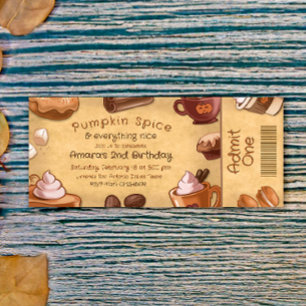 Pumpkin Spice and Everything Nice Ticket Invitation